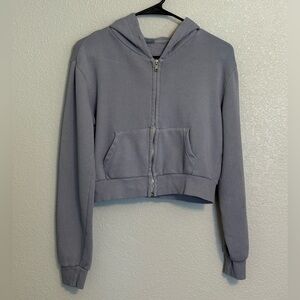 Brandy Melville John Galt cropped full zip hoodie periwinkle